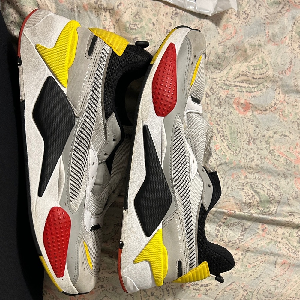 Puma RS-X3 Sneakers in Gray, Black, Red, and Yellow